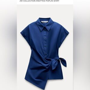 NWT ZW COLLECTION KNOTTED POPLIN SHIRT Size XS